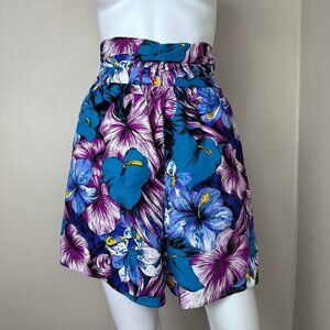 Vintage 1980s Tropical Floral Shorts, Marissa! Size Medium